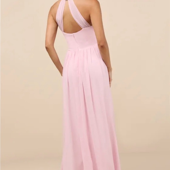 Lulu's Light Pink Twist Front Maxi Dress - Picture 2 of 6